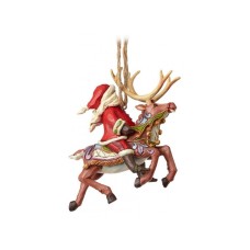 JIM SHORE Santa Riding Reindeer Hanging Ornament Figure