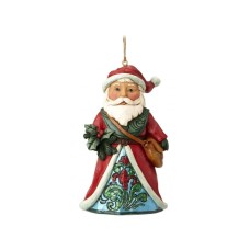 JIM SHORE Wonderland Santa Holly Hanging Ornament Figure